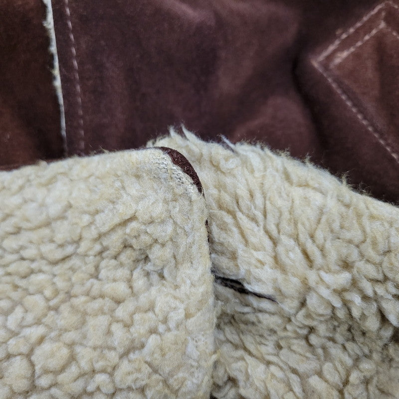 【現状渡し品】【メンズ】 schott ショット BOA LINER SUEDE RANCH JACKET ボアライナー スエード ランチジャケット 茶タグ USA製 アウター 146-251118-as-07-izu サイズ：40 カラー：ブラウン 万代Net店