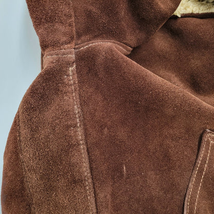 【現状渡し品】【メンズ】 schott ショット BOA LINER SUEDE RANCH JACKET ボアライナー スエード ランチジャケット 茶タグ USA製 アウター 146-251118-as-07-izu サイズ：40 カラー：ブラウン 万代Net店