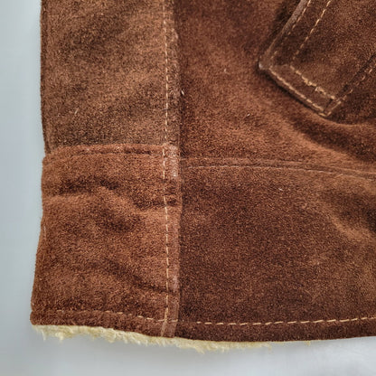 【現状渡し品】【メンズ】 schott ショット BOA LINER SUEDE RANCH JACKET ボアライナー スエード ランチジャケット 茶タグ USA製 アウター 146-251118-as-07-izu サイズ：40 カラー：ブラウン 万代Net店