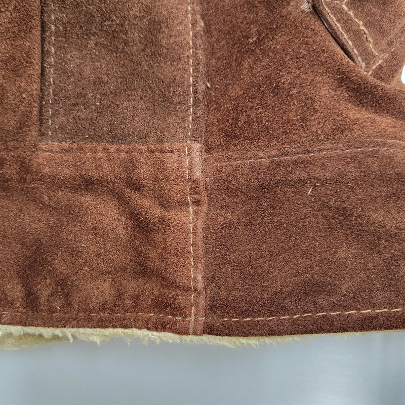 【現状渡し品】【メンズ】 schott ショット BOA LINER SUEDE RANCH JACKET ボアライナー スエード ランチジャケット 茶タグ USA製 アウター 146-251118-as-07-izu サイズ：40 カラー：ブラウン 万代Net店