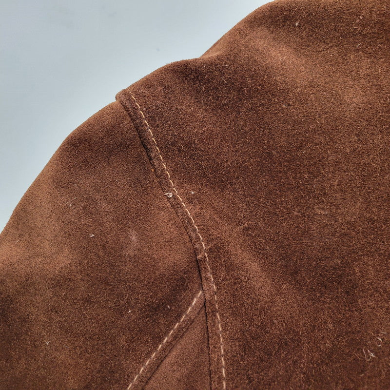 【現状渡し品】【メンズ】 schott ショット BOA LINER SUEDE RANCH JACKET ボアライナー スエード ランチジャケット 茶タグ USA製 アウター 146-251118-as-07-izu サイズ：40 カラー：ブラウン 万代Net店