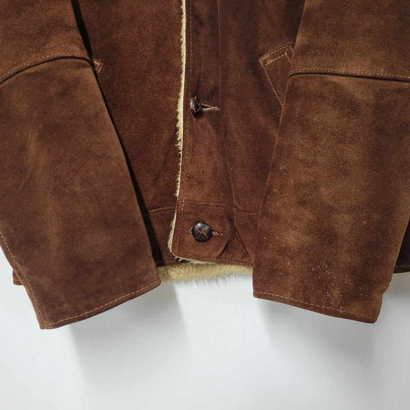 【現状渡し品】【メンズ】 schott ショット BOA LINER SUEDE RANCH JACKET ボアライナー スエード ランチジャケット 茶タグ USA製 アウター 146-251118-as-07-izu サイズ：40 カラー：ブラウン 万代Net店