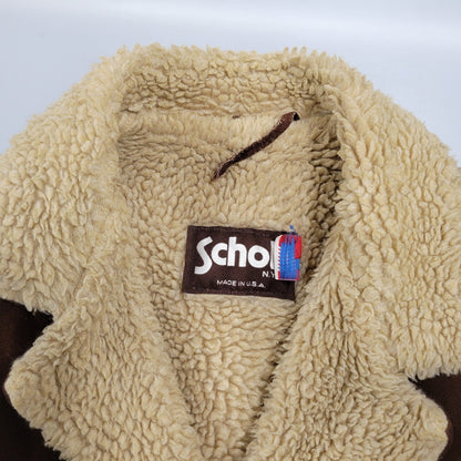 【現状渡し品】【メンズ】 schott ショット BOA LINER SUEDE RANCH JACKET ボアライナー スエード ランチジャケット 茶タグ USA製 アウター 146-251118-as-07-izu サイズ：40 カラー：ブラウン 万代Net店