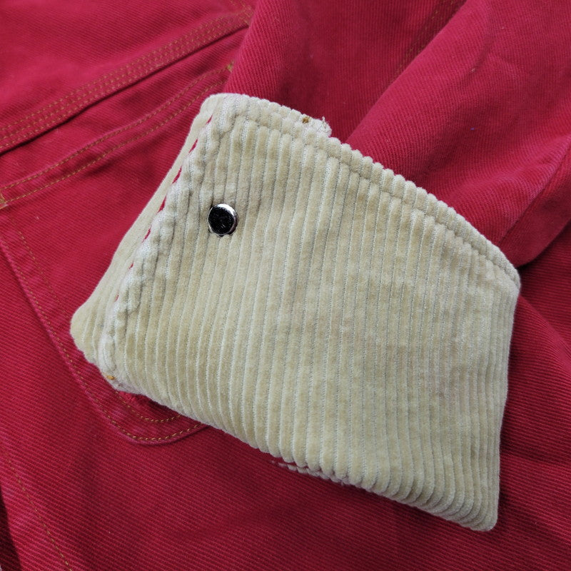 【中古品】【メンズ】 LAUREN JEANS CO. ローレンジーンズカンパニー COVERALL カバーオール 襟コーデュロイ ジャケット アウター 146-251119-as-03-izu サイズ：L カラー：レッド×ベージュ 万代Net店