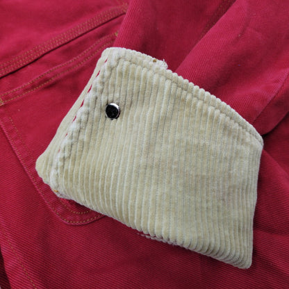 【中古品】【メンズ】 LAUREN JEANS CO. ローレンジーンズカンパニー COVERALL カバーオール 襟コーデュロイ ジャケット アウター 146-251119-as-03-izu サイズ：L カラー：レッド×ベージュ 万代Net店
