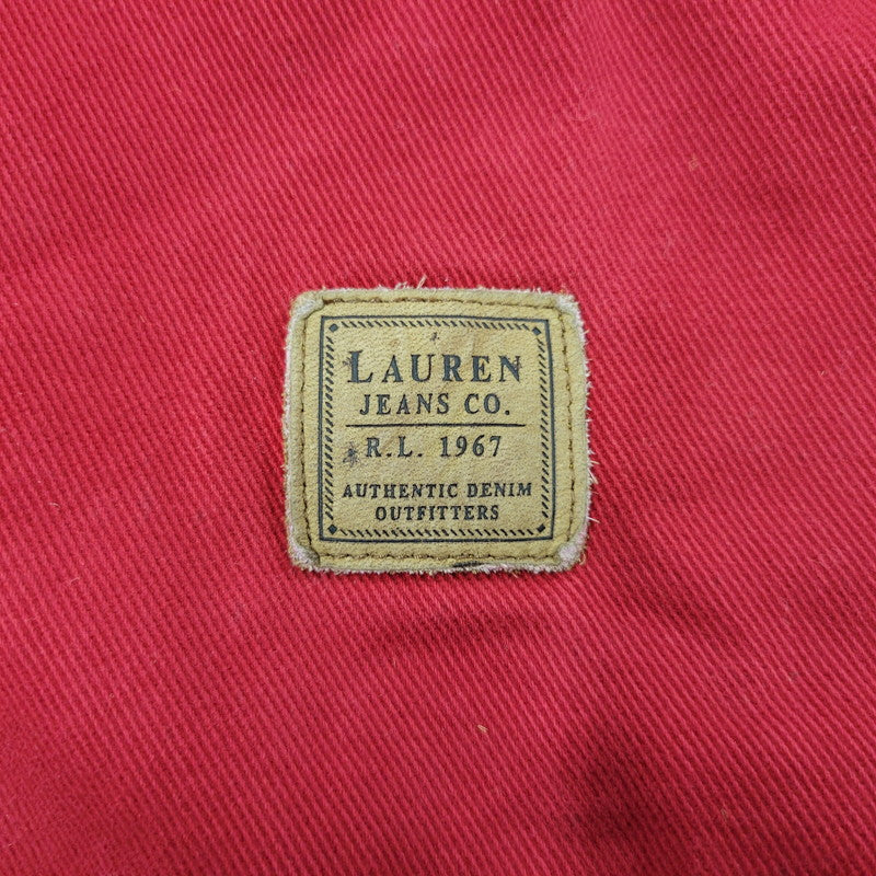 【中古品】【メンズ】 LAUREN JEANS CO. ローレンジーンズカンパニー COVERALL カバーオール 襟コーデュロイ ジャケット アウター 146-251119-as-03-izu サイズ：L カラー：レッド×ベージュ 万代Net店
