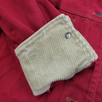 【中古品】【メンズ】 LAUREN JEANS CO. ローレンジーンズカンパニー COVERALL カバーオール 襟コーデュロイ ジャケット アウター 146-251119-as-03-izu サイズ：L カラー：レッド×ベージュ 万代Net店