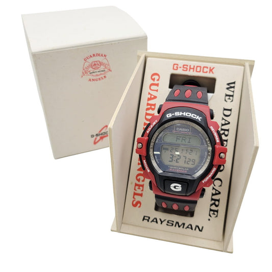 【中古品】【メンズ/レディース】 G-SHOCK ジーショック × GUARDIAN ANGELS ガーディアン エンジェルス RAYSMAN DW-9300GA-4T レイズマン デジタル 腕時計 196-251122-as-15-izu カラー：ブラック×レッド 万代Net店