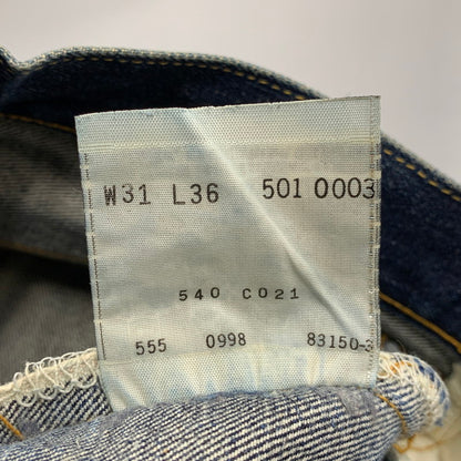 【現状渡し品】【メンズ】 Levi's リーバイス BIG-E 501XX DENIM PANT 501-0003 デニムパンツ USA製 555刻印 均等V ジーンズ ボトムス 157-251122-as-44-izu サイズ：31×36 カラー：インディゴ 万代Net店