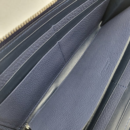 【中古品】【メンズ/レディース】 LONG WALLET ロングウォレット L字ファスナー 長財布 200-251122-as-27-izu カラー：ネイビー 万代Net店