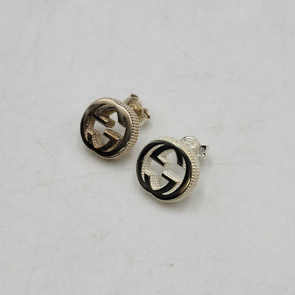 【中古品】【メンズ/レディース】 GUCCI グッチ 925 GG INTERLOCKING PIERCE インターロッキング ピアス 両耳用 アクセサリー 182-251122-as-23-izu カラー：シルバー 万代Net店