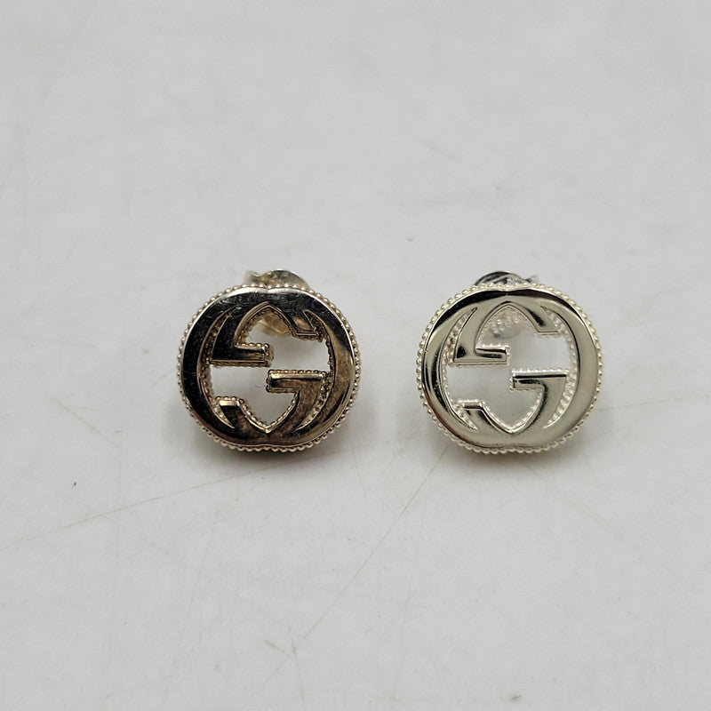 【中古品】【メンズ/レディース】 GUCCI グッチ 925 GG INTERLOCKING PIERCE インターロッキング ピアス 両耳用 アクセサリー 182-251122-as-23-izu カラー：シルバー 万代Net店