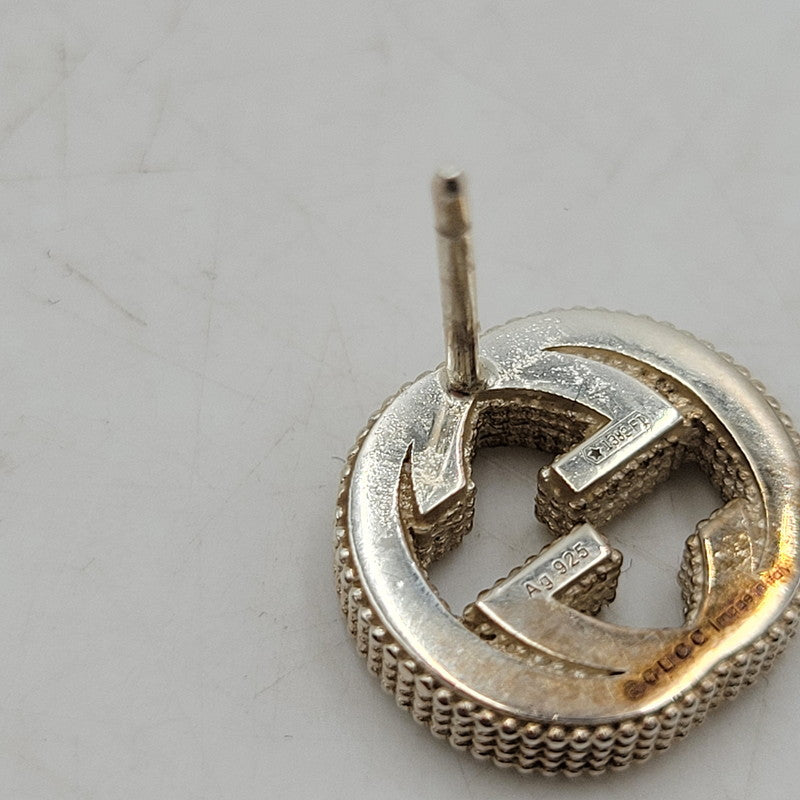 【中古品】【メンズ/レディース】 GUCCI グッチ 925 GG INTERLOCKING PIERCE インターロッキング ピアス 両耳用 アクセサリー 182-251122-as-23-izu カラー：シルバー 万代Net店