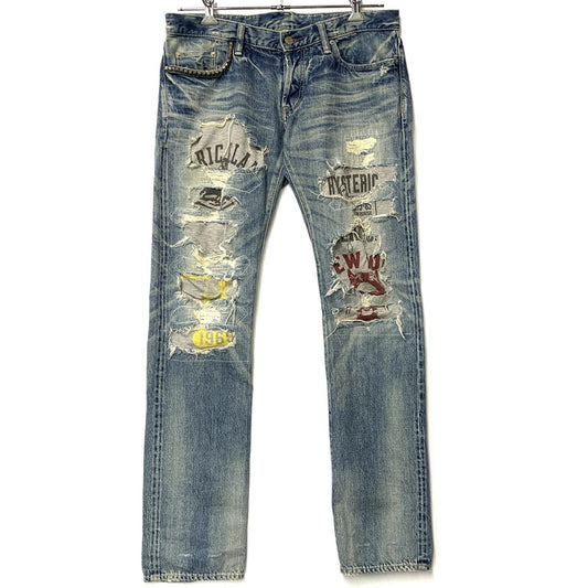 【中古品】【メンズ】 HYSTERIC GLAMOUR ヒステリックグラマー STUDS DENIM PANTS 0204AP06 スタッズ デニムパンツ CPR加工 ジーンズ ボトムス 151-251122-as-43-izu サイズ：34 カラー：インディゴ 万代Net店