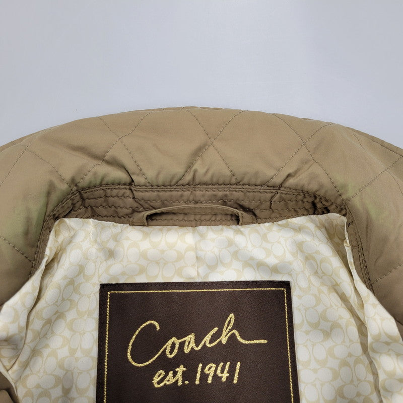 【中古品】【レディース】 COACH コーチ QUILTING COAT キルティング コート アウター 168-251128-cs-10-izu サイズ：XS カラー：カーキ 万代Net店