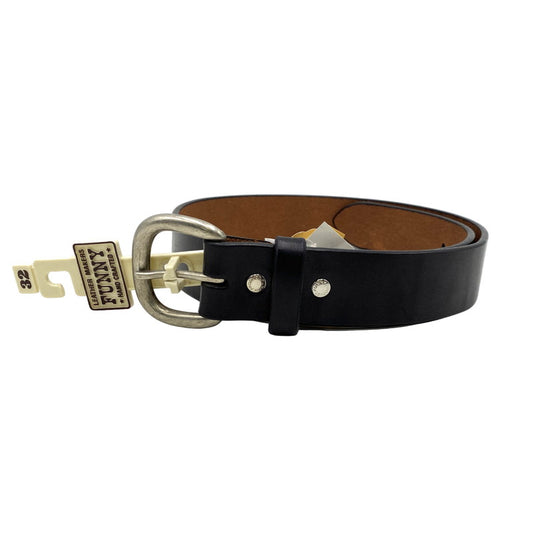【中古品】【メンズ/レディース】 FUNNY ファニー LEATHER BELT レザーベルト 小物 205-251202-as-03-izu サイズ：32/80 カラー：ブラック 万代Net店