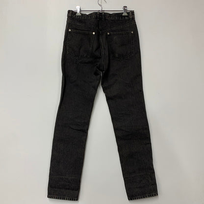 【中古品】【メンズ】 JOHNLAWRENCESULLIVAN ジョン ローレンス サリバン 2B007-0320-34 20AW FRONT SIDE BELTED DENIM PANTS フロント サイド ベルテッド デニム パンツ ボトムス ズボン 151-251123-cs-08-izu サイズ：48 カラー：ブラック 万代Net店