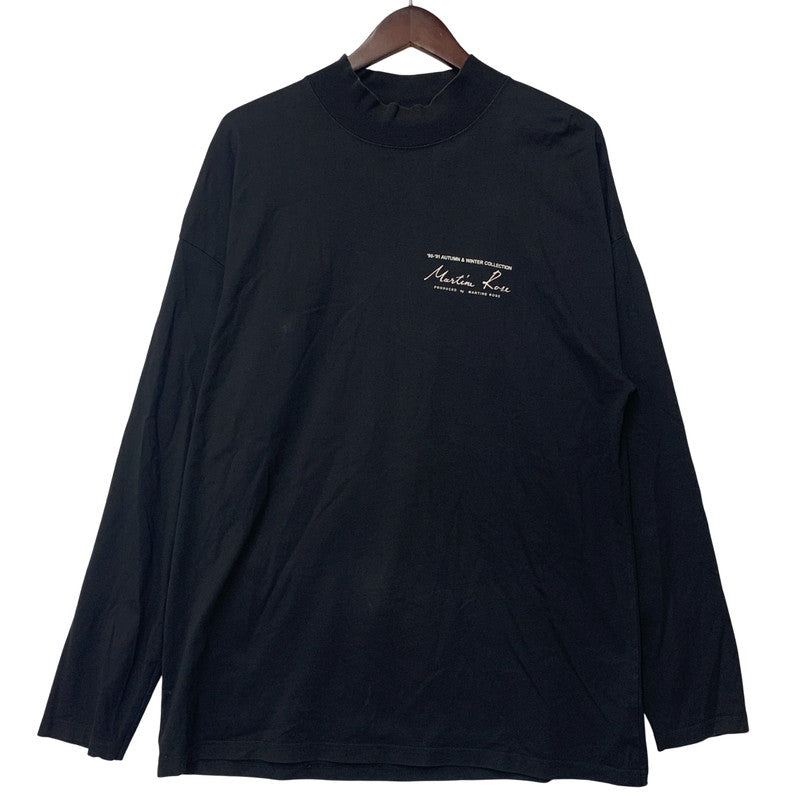 【現状渡し品】【メンズ】 MARTINE ROSE マーティン ローズ LS MOCKNECK T-SHIRT ロングスリーブ モックネック Tシャツ 長袖 トップス 141-251129-as-14-izu サイズ：S カラー：ブラック 万代Net店
