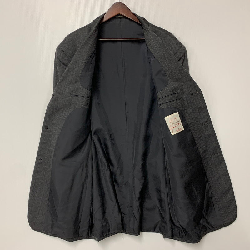 【現状渡し品】【メンズ】 YOHJI YAMAMOTO COSTUME D'HOMME ヨウジヤマモトコスチュームドオム STRIPE SET-UP HJ-J80-169 HJ-P83-169 ストライプ セットアップ 140-251122-as-47-izu サイズ：6 カラー：グレー系 万代Net店