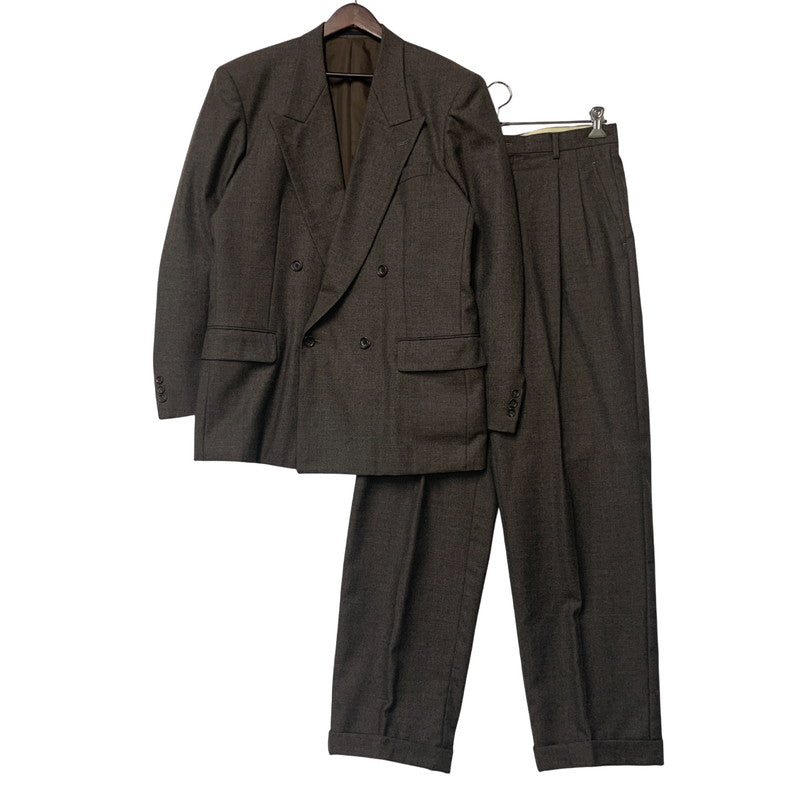 【中古品】【メンズ】 ATELIER SAB FOR MEN アトリエサブメン WOOL DOUBLE-BREASTED JACKET PANTS SET-UP ウール ダブルブレステッドジャケット パンツ セットアップ 140-251129-as-17-izu サイズ：上M/下L カラー：ブラウン 万代Net店