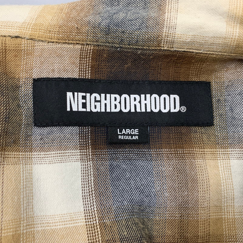 【中古品】【メンズ】 NEIGHBORHOOD ネイバーフッド BLOCKOMBRE SHIRT LS 231BENH-SHM05 ブロックオンブレ シャツ ロングスリーブ 長袖 チェック トップス 142-251124-as-14-izu サイズ：L カラー：マルチカラー 万代Net店