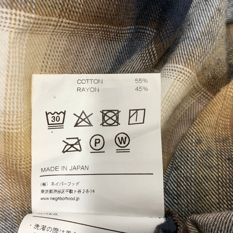 【中古品】【メンズ】 NEIGHBORHOOD ネイバーフッド BLOCKOMBRE SHIRT LS 231BENH-SHM05 ブロックオンブレ シャツ ロングスリーブ 長袖 チェック トップス 142-251124-as-14-izu サイズ：L カラー：マルチカラー 万代Net店