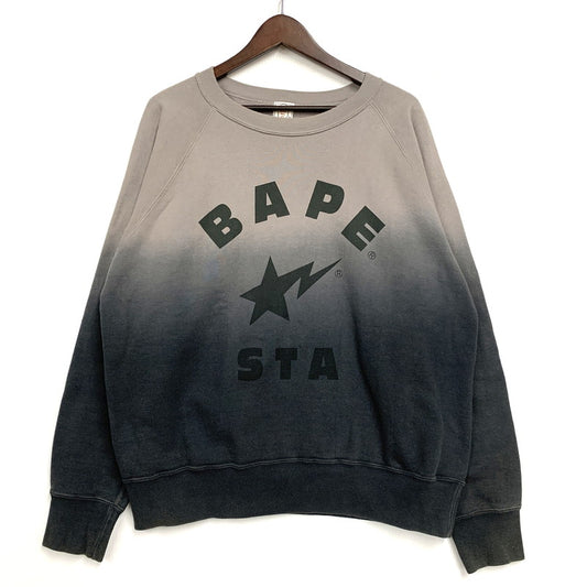 【中古品】【メンズ】 A BATHING APE アベイシングエイプ 90'S 初期タグ BAPE STA ベイプスタ GRADATION SWEAT グラデーション スウェット トップス トレーナー 142-251124-ya-18-izu サイズ：M カラー：グレー 万代Net店