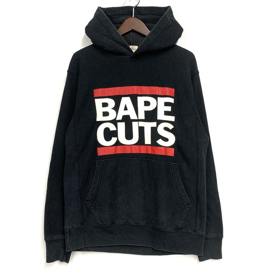 【中古品】【メンズ】 A BATHING APE アベイシングエイプ 90'S 初期タグ BAPE CUTS HOODIE ベイプ カット フーディー トップス パーカー 142-251124-ya-17-izu サイズ：M カラー：ブラック 万代Net店