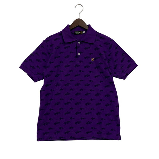 【中古品】【メンズ】 A BATHING APE アベイシングエイプ BAPESTA 総柄 POLO SHIRT ベイプスタ ポロシャツ トップス 半袖 142-251128-cs-15-izu サイズ：M カラー：パープル 万代Net店