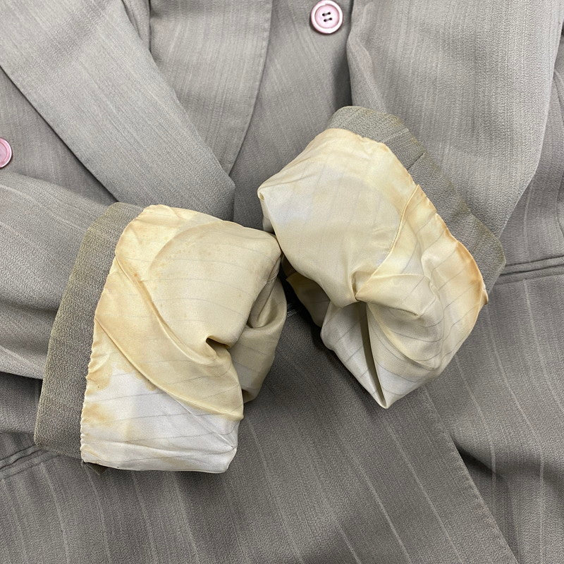 【現状渡し品】【メンズ】 KENZO PARIS ケンゾー STRIPE TAILORED SET UP ストライプ テーラード セットアップ 日本製 141-251202-as-22-izu サイズ：3 カラー：グリーン系 万代Net店