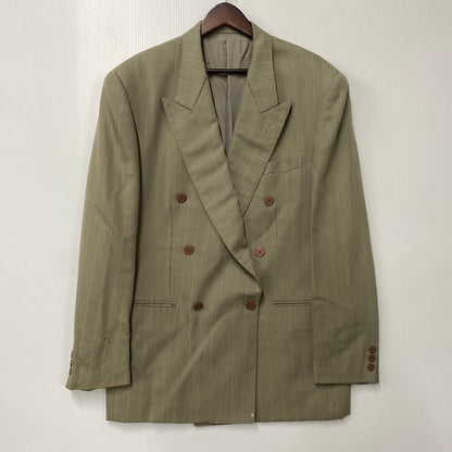 【現状渡し品】【メンズ】 KENZO PARIS ケンゾー STRIPE TAILORED SET UP ストライプ テーラード セットアップ 日本製 141-251202-as-22-izu サイズ：3 カラー：グリーン系 万代Net店