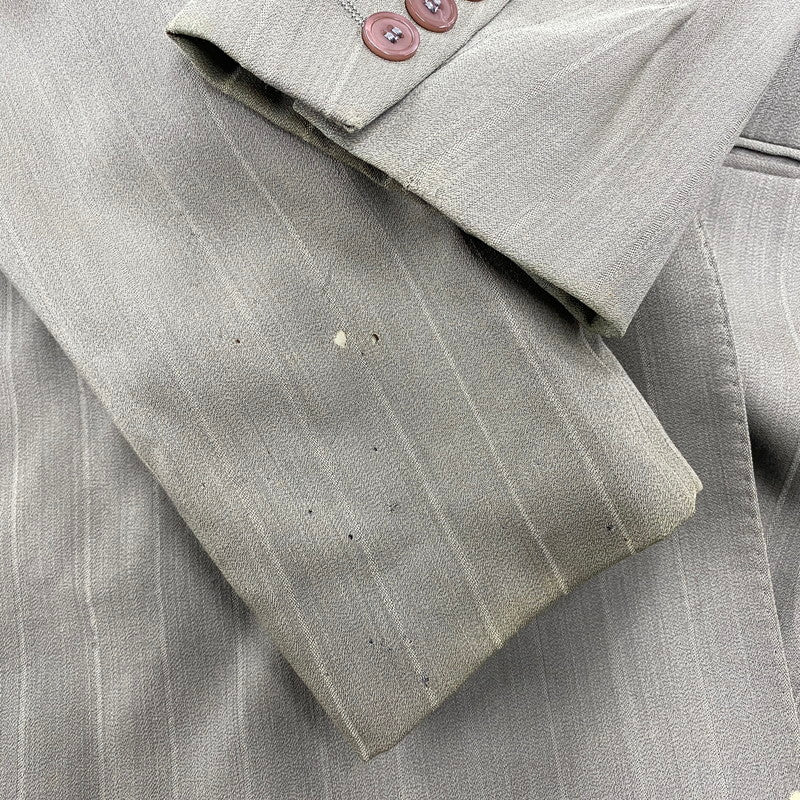 【現状渡し品】【メンズ】 KENZO PARIS ケンゾー STRIPE TAILORED SET UP ストライプ テーラード セットアップ 日本製 141-251202-as-22-izu サイズ：3 カラー：グリーン系 万代Net店