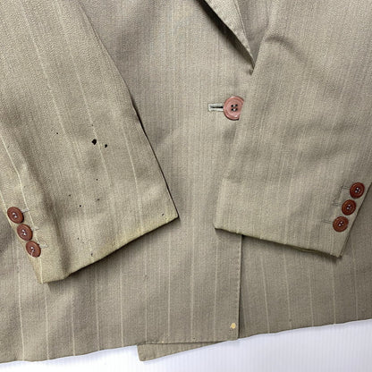 【現状渡し品】【メンズ】 KENZO PARIS ケンゾー STRIPE TAILORED SET UP ストライプ テーラード セットアップ 日本製 141-251202-as-22-izu サイズ：3 カラー：グリーン系 万代Net店