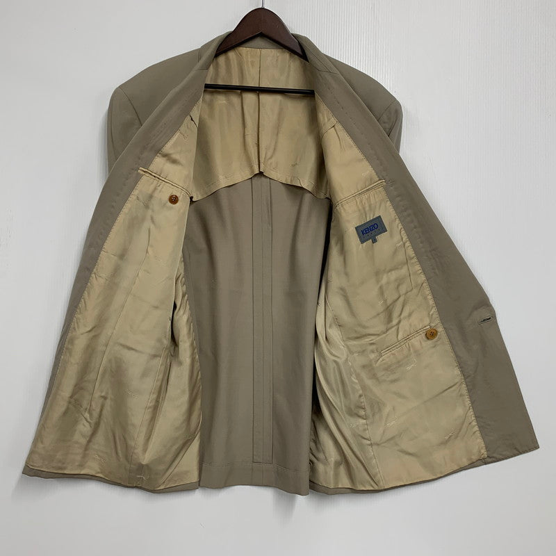 【現状渡し品】【メンズ】 KENZO PARIS ケンゾー パリ 日本製 90S TAILORED SET-UP テーラード セットアップ スーツ 141-251124-ya-14-izu サイズ：3 カラー：ベージュ系 万代Net店