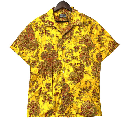 【中古品】【メンズ】 CHRISTIAN DIOR MONSIEUR SPORTSWEAR クリスチャン ディオール ムッシュ スポーツウェア PAISLEY OPEN COLLAR SS SHIRT ペイズリー オープンカラー ショートスリーブ シャツ 半袖 141-251202-as-17-izu サイズ：L カラー：イエロー系 万代Net店