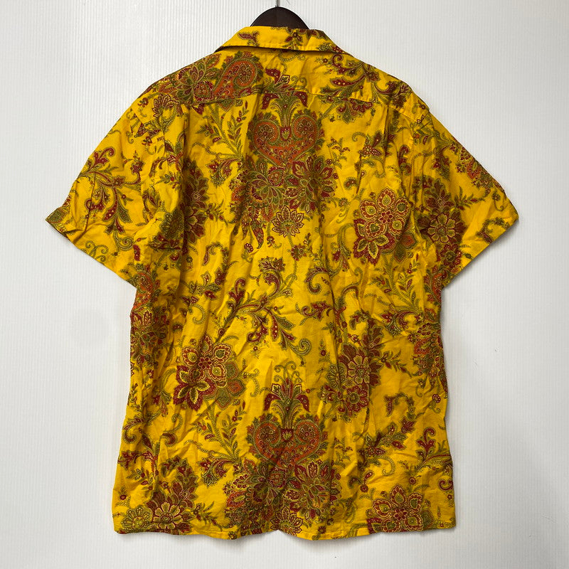 【中古品】【メンズ】 CHRISTIAN DIOR MONSIEUR SPORTSWEAR クリスチャン ディオール ムッシュ スポーツウェア PAISLEY OPEN COLLAR SS SHIRT ペイズリー オープンカラー ショートスリーブ シャツ 半袖 141-251202-as-17-izu サイズ：L カラー：イエロー系 万代Net店