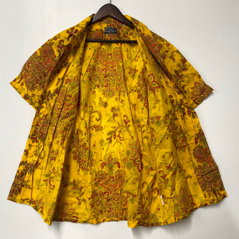 【中古品】【メンズ】 CHRISTIAN DIOR MONSIEUR SPORTSWEAR クリスチャン ディオール ムッシュ スポーツウェア PAISLEY OPEN COLLAR SS SHIRT ペイズリー オープンカラー ショートスリーブ シャツ 半袖 141-251202-as-17-izu サイズ：L カラー：イエロー系 万代Net店