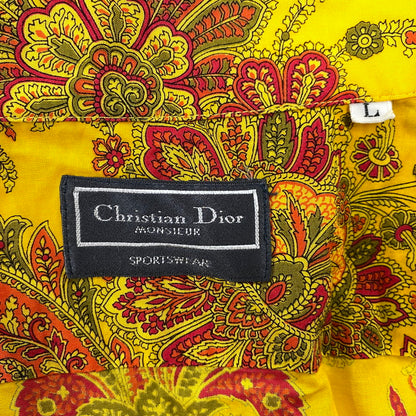 【中古品】【メンズ】 CHRISTIAN DIOR MONSIEUR SPORTSWEAR クリスチャン ディオール ムッシュ スポーツウェア PAISLEY OPEN COLLAR SS SHIRT ペイズリー オープンカラー ショートスリーブ シャツ 半袖 141-251202-as-17-izu サイズ：L カラー：イエロー系 万代Net店