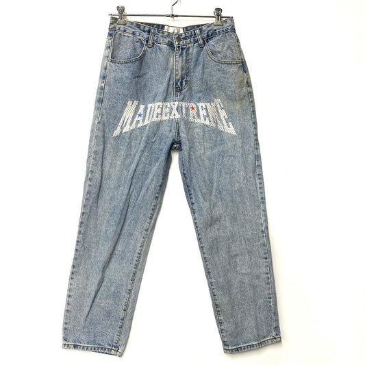 【中古品】【メンズ】 MADE EXTREME メイドエクストリーム DENIM PANTS デニムパンツ 刺繍 ジーンズ ボトムス 153-251202-as-13-izu サイズ：L カラー：ライトインディゴ 万代Net店