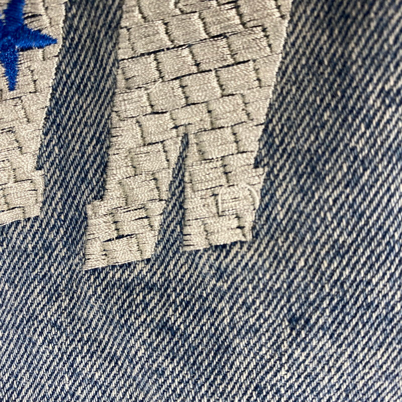 【中古品】【メンズ】 MADE EXTREME メイドエクストリーム DENIM PANTS デニムパンツ 刺繍 ジーンズ ボトムス 153-251202-as-13-izu サイズ：L カラー：ライトインディゴ 万代Net店