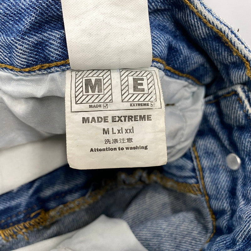 【中古品】【メンズ】 MADE EXTREME メイドエクストリーム DENIM PANTS デニムパンツ 刺繍 ジーンズ ボトムス 153-251202-as-13-izu サイズ：L カラー：ライトインディゴ 万代Net店