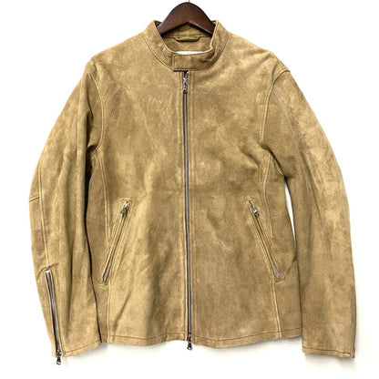 【中古品】【メンズ】 BEAUTY&YOUTH UNITED ARROWS ビューティアンドユースユナイテッドアローズ 1225-199-8634 ゴート スエード シングル ライダース ジャケット アウター 147-251202-as-30-izu サイズ：L カラー：ベージュ 万代Net店