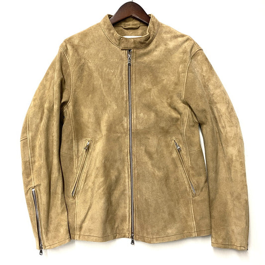 【中古品】【メンズ】 BEAUTY&YOUTH UNITED ARROWS ビューティアンドユースユナイテッドアローズ 1225-199-8634 ゴート スエード シングル ライダース ジャケット アウター 147-251202-as-30-izu サイズ：L カラー：ベージュ 万代Net店