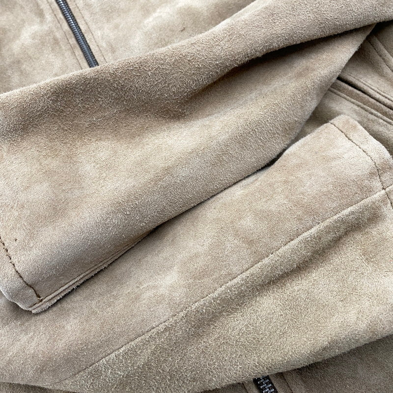 【中古品】【メンズ】 BEAUTY&YOUTH UNITED ARROWS ビューティアンドユースユナイテッドアローズ 1225-199-8634 ゴート スエード シングル ライダース ジャケット アウター 147-251202-as-30-izu サイズ：L カラー：ベージュ 万代Net店