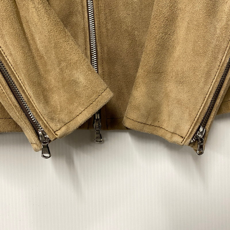 【中古品】【メンズ】 BEAUTY&YOUTH UNITED ARROWS ビューティアンドユースユナイテッドアローズ 1225-199-8634 ゴート スエード シングル ライダース ジャケット アウター 147-251202-as-30-izu サイズ：L カラー：ベージュ 万代Net店