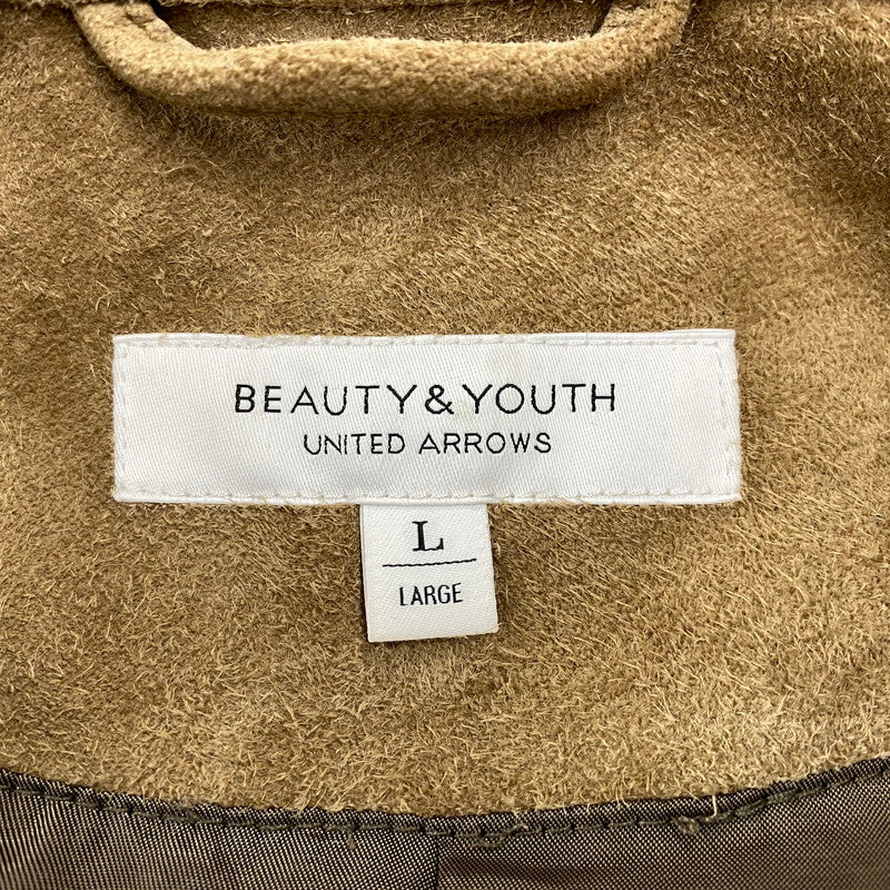 【中古品】【メンズ】 BEAUTY&YOUTH UNITED ARROWS ビューティアンドユースユナイテッドアローズ 1225-199-8634 ゴート スエード シングル ライダース ジャケット アウター 147-251202-as-30-izu サイズ：L カラー：ベージュ 万代Net店