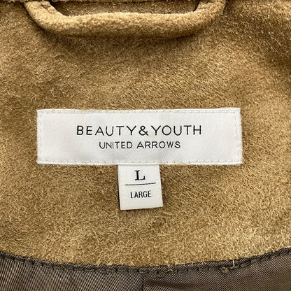 【中古品】【メンズ】 BEAUTY&YOUTH UNITED ARROWS ビューティアンドユースユナイテッドアローズ 1225-199-8634 ゴート スエード シングル ライダース ジャケット アウター 147-251202-as-30-izu サイズ：L カラー：ベージュ 万代Net店