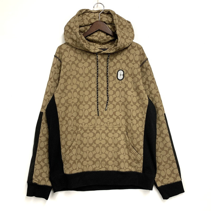 【中古品】【メンズ】 COACH コーチ 89747 Cロゴ シグネチャー HOODIE フーディー トップス パーカー 141-251124-ya-15-izu サイズ：L カラー：ベージュ系 万代Net店