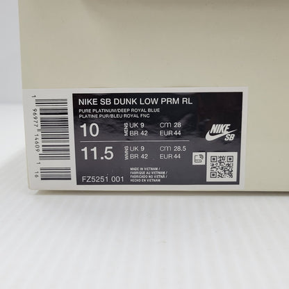 【中古美品】【メンズ】 NIKE SB ナイキエスビー × RAYSSA LEAL ライッサ レアウ DUNK LOW PRM RL FZ5251-001 ダンク ロー プレミアム RL スニーカー シューズ 靴 160-251123-as-03-izu サイズ：28cm カラー：PURE PLATINUM/DEEP ROYAL BLUE 万代Net店