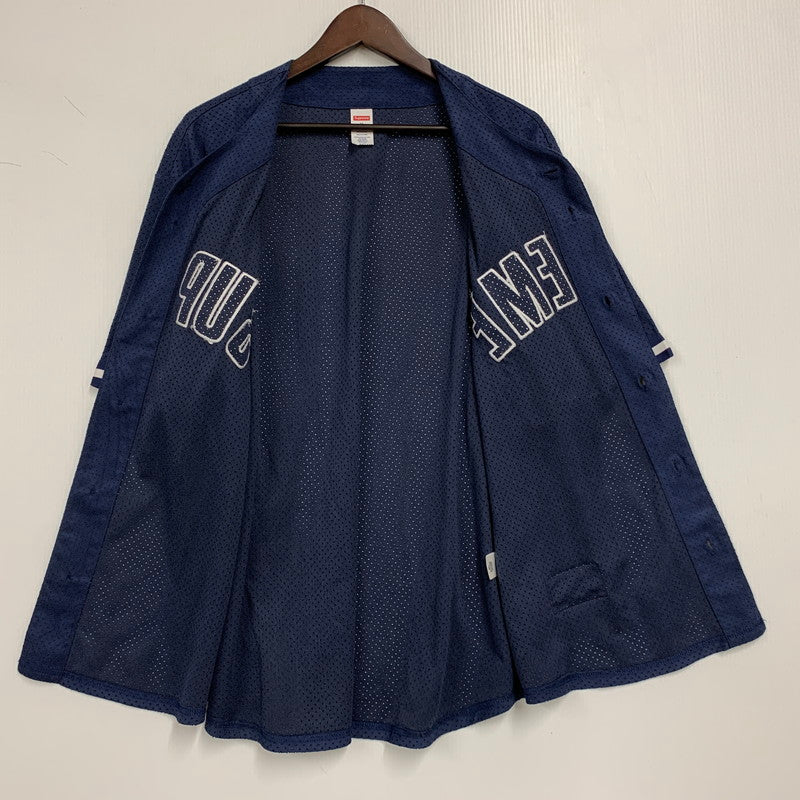 【中古品】【メンズ】 Supreme シュプリーム ULTRASUEDE MESH BASEBALL JERSEY ウルトラスウェード メッシュ ベースボール ジャージー シャツ トップス 149-251124-as-10-izu サイズ：M カラー：ネイビー 万代Net店